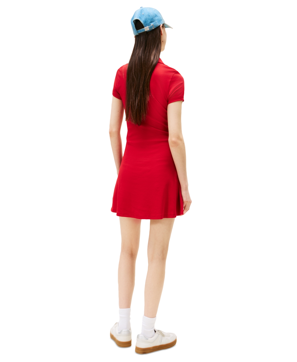 Tommy Jeans Women's Fit & Flare Ribbed Polo Dress