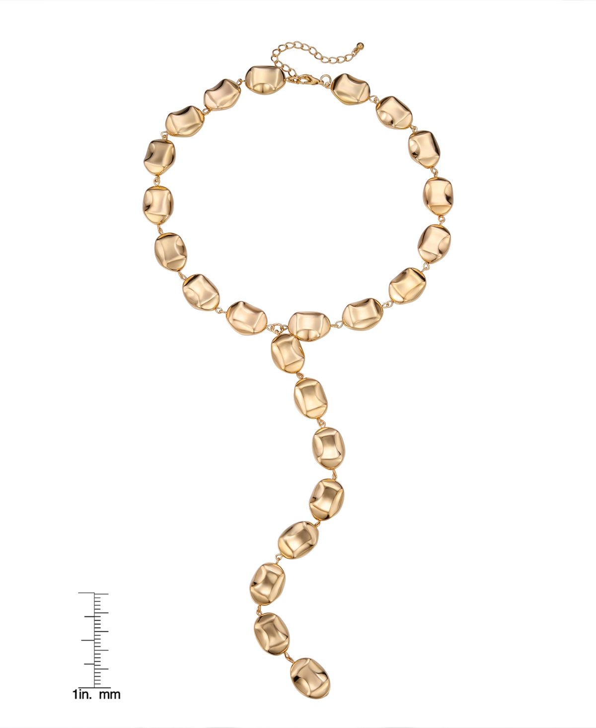 Shop Macy's Round Stone 'y' 14k Gold Plate Necklace