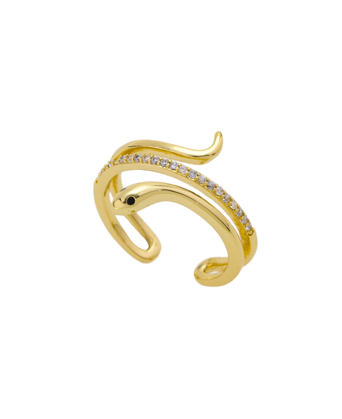 Cubic Zirconia Snake Ring - Gold