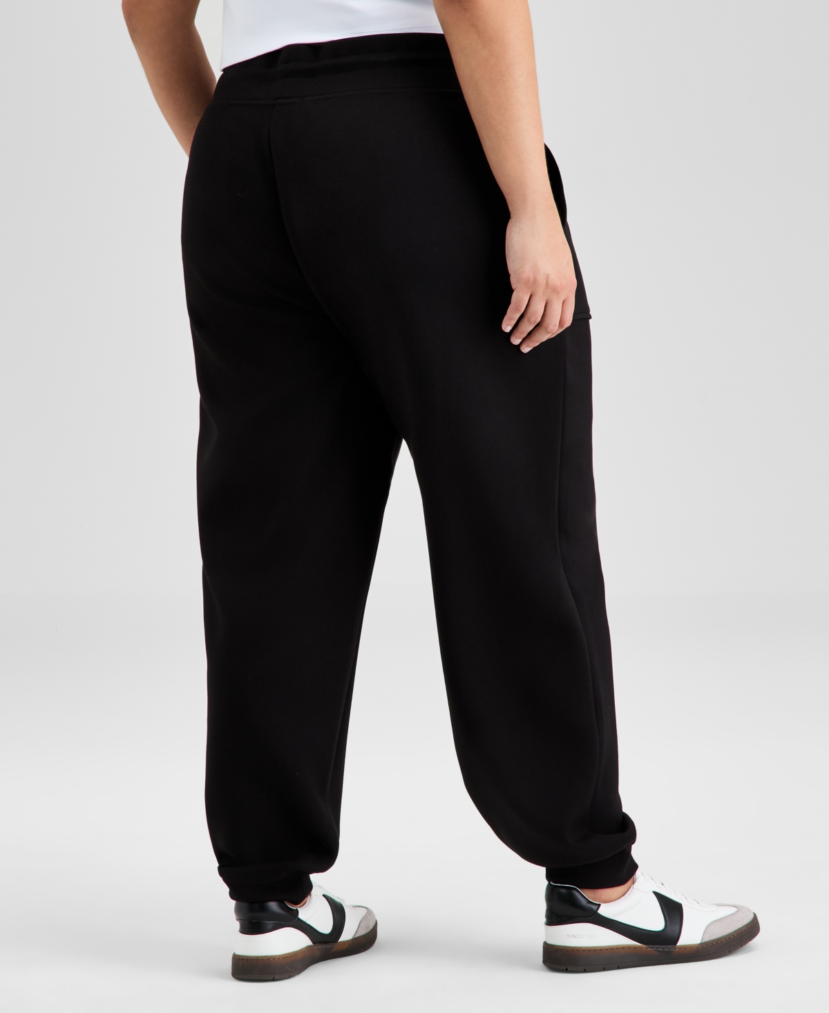 And Now This Trendy Plus Size Scuba-knit Jogger Pants, Exclusively At Macy's In Black