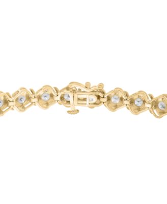 Diamond Swirl Bezel Link Bracelet (4 ct. t.w.) in 10k Gold, Exclusively at Macy's