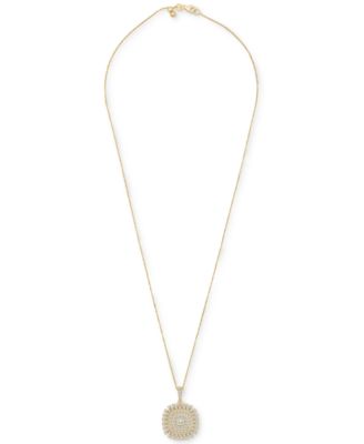 Diamond Openwork Cluster 18" Pendant Necklace (1 ct. t.w.) in 10k Gold, Exclusively at Macy's