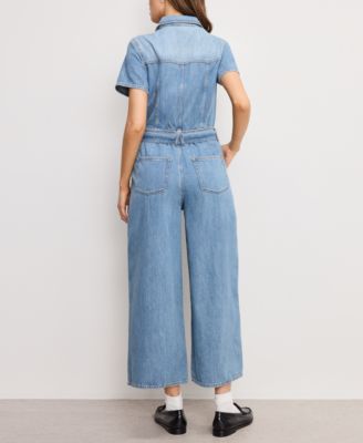Women's Fit For Success Denim Cropped Jumpsuit, Regular & Plus Size