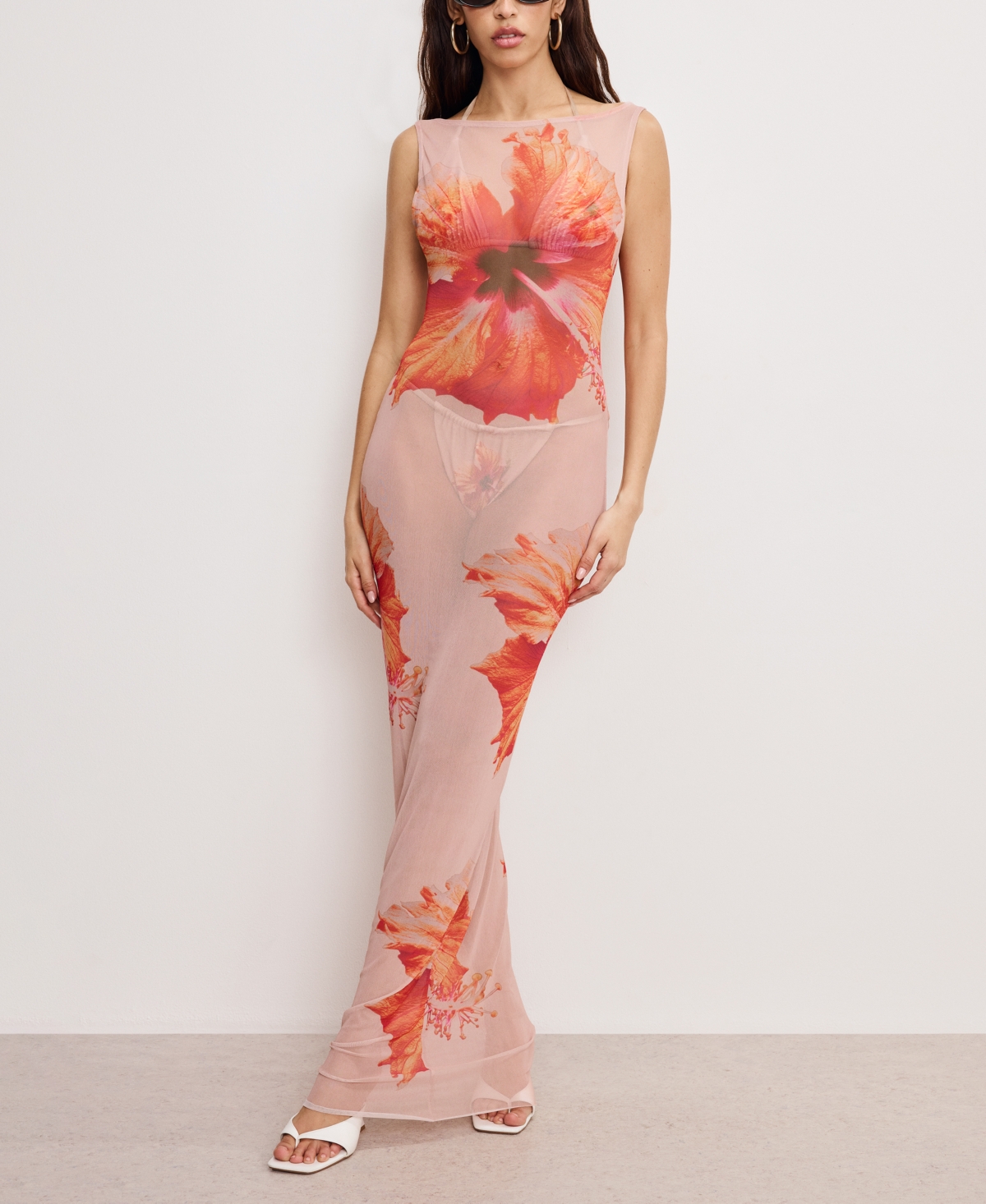 Shop Good American Women's Gauze Mesh Maxi Dress