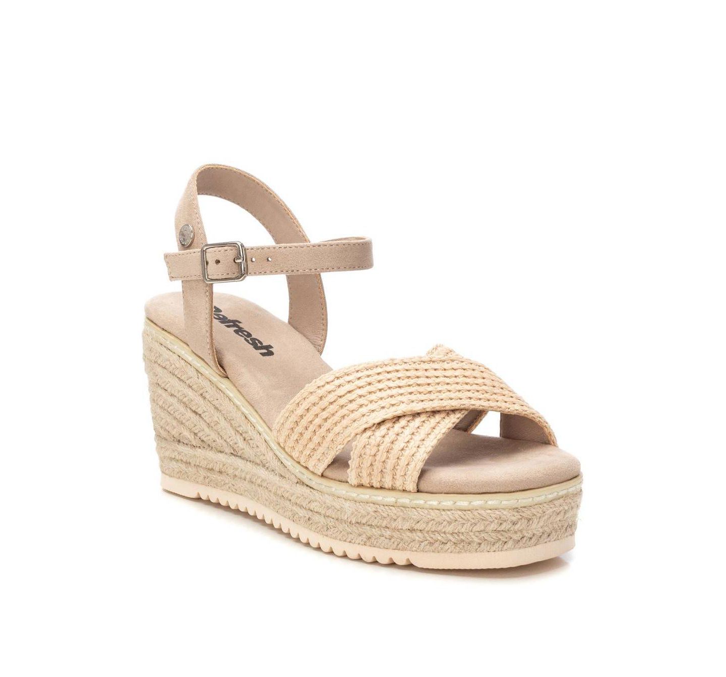 Женские сандалии XTI Wedge Espadrille Sandals Refresh, цвет: Бежевый — фото 1