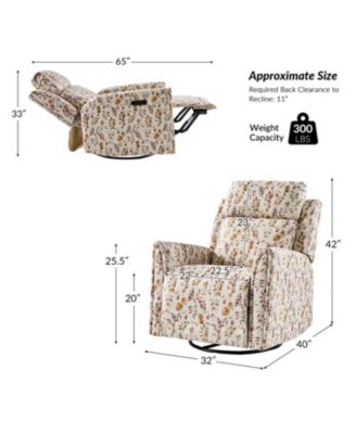 Alfons Swivel And Rocker Power Recliner With Headrest