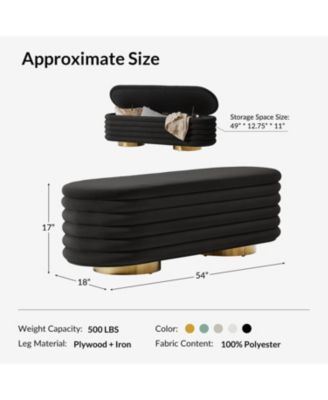 Rupert Bench with Gold-finished Metal Legs