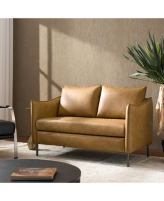 Monroe Modern Industrial-Style PU Leather Sofa with Sturdy Metal Legs And Movable Seat