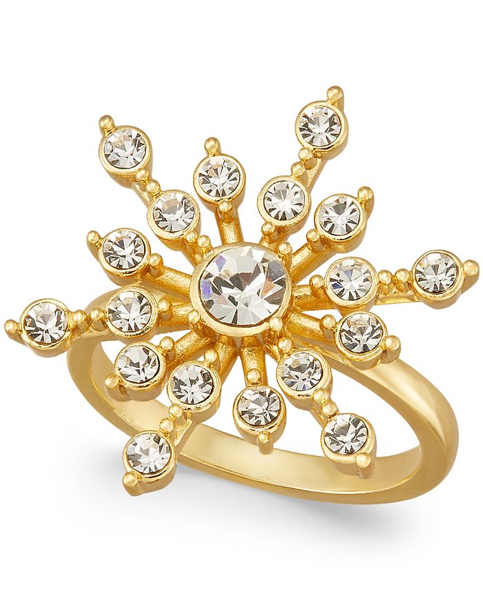 Crystal snowflake ring discount