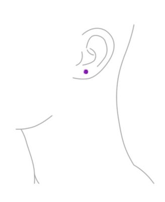 Classic Set of 2 CZ Solitaire Cubic Zirconia Stud Earrings Screwback Posts Sterling Silver