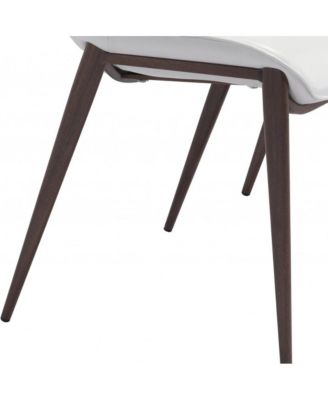 Set of Two Upholstered Faux Leather Open Back Dining Side Chairs