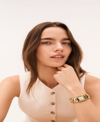 Women's Quartz Gold Tone Stainless Steel Bracelet Watch, 20.50mm x 25.20mm