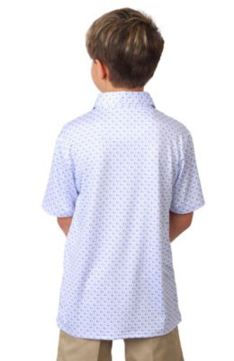 Boys Performance Polo with Golf Cart Print - Cool and Comfortable