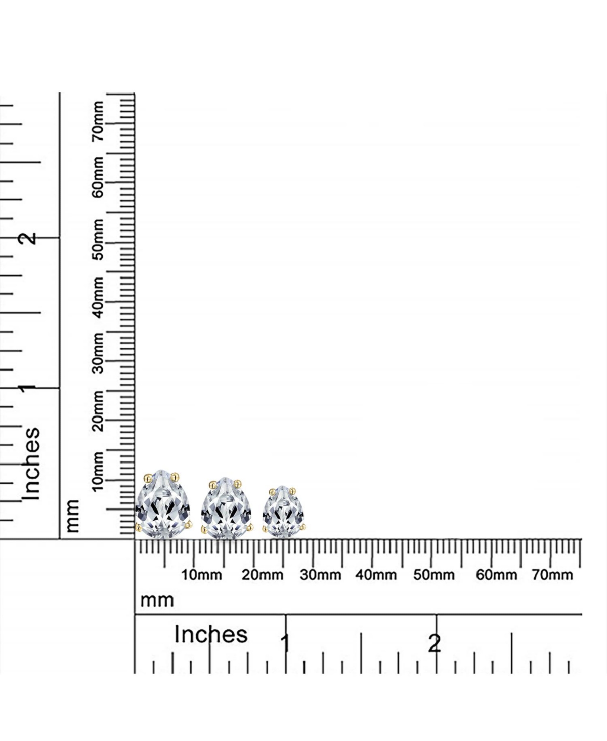 Bling Jewelry Cubic Zirconia Teardrop Cz Solitaire Stud Earrings Gold Plated .925 Sterling Silver