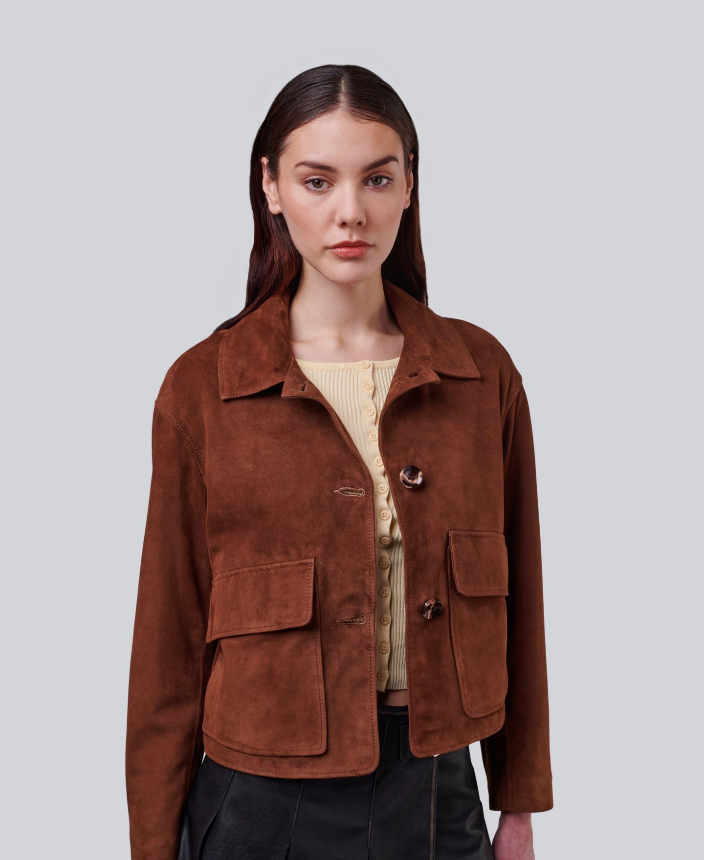 Женская куртка Furniq UK Ella Suede, цвет: Коричневый — фото 4
