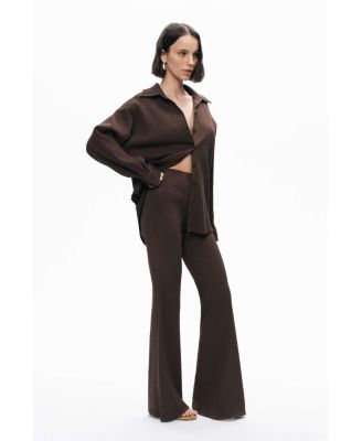 Women's Crumpled Fabric Draped Shirt