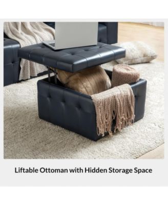 Blanca 87" wide Genuine Leather Sofa with Button Tufted Stitched Pattern