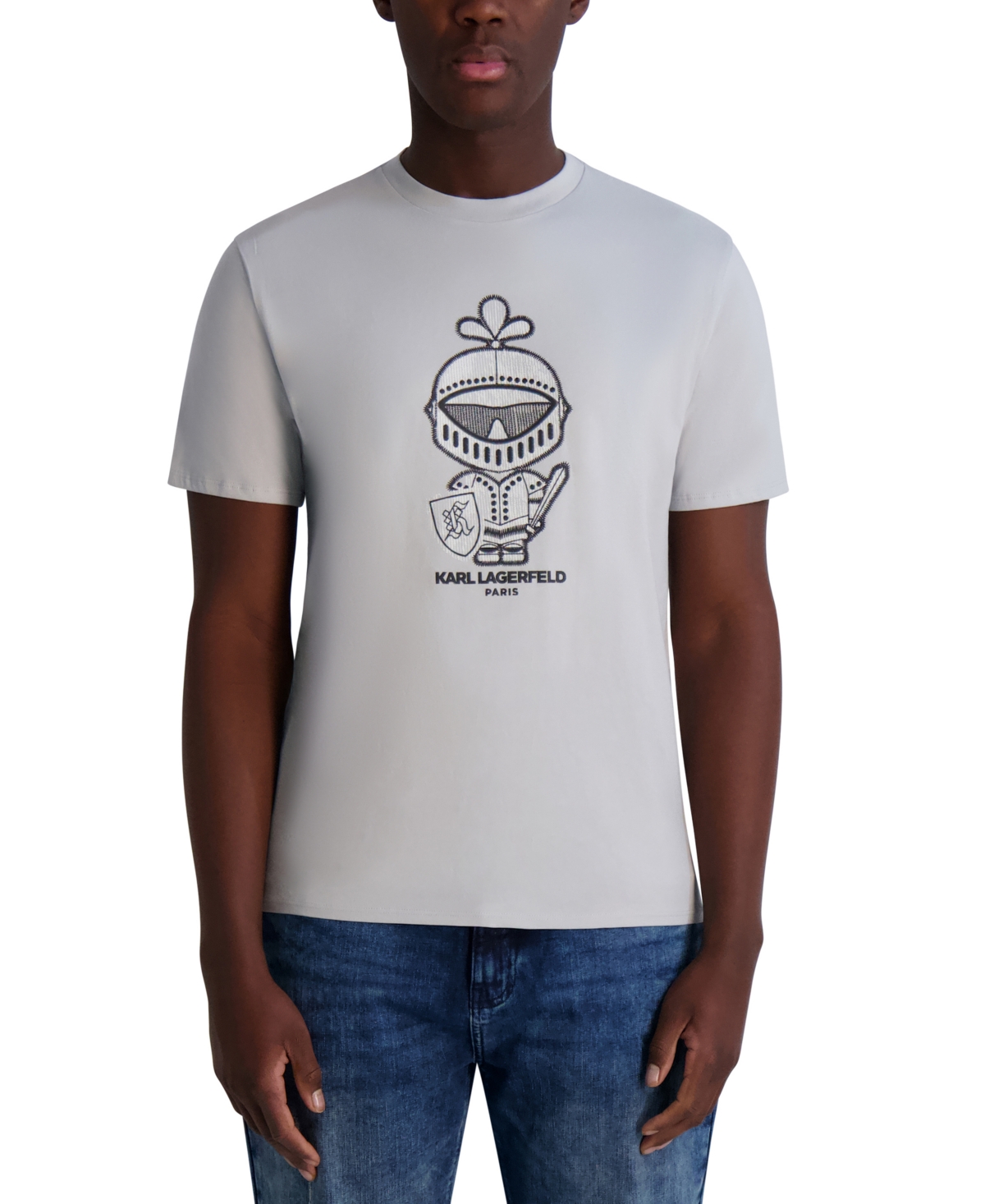Karl Lagerfeld Paris Karl Armour Logo Patch T-shirt In Gray