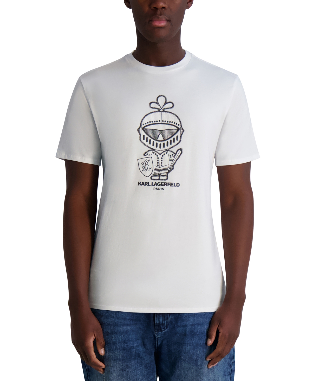 Karl Lagerfeld Paris Karl Armour Logo Patch T-shirt In Gray