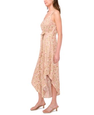 Women's Printed Tie-Front Asymmetric-Hem Jumpsuit 