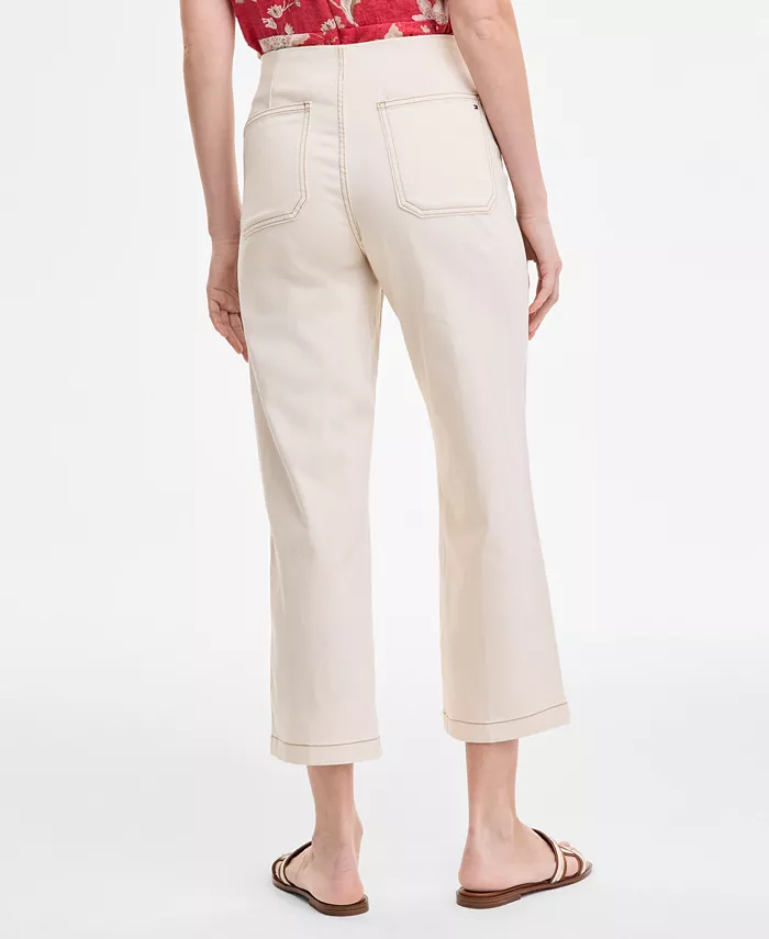 Women's Wide-Leg No-Waistband Cropped Denim Jeans - thumbnail 2