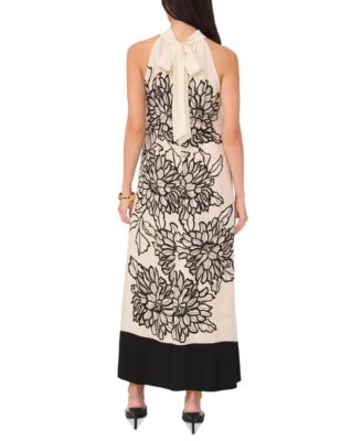 Women's Floral Tie-Back Maxi Dress