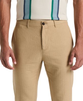 Men's Flat-Front Linen-blend Chino Pants