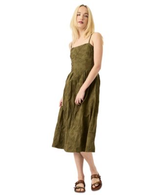 Women's Square-Neck A-Line Midi Dress
