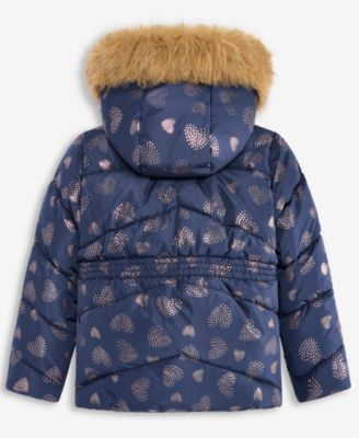 Toddler and Little Girls Foil Quilt Puffer coat