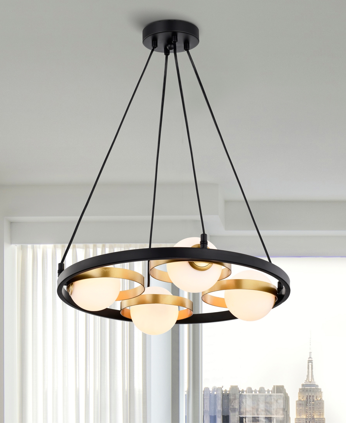 Home Accessories 18" Pomponia 4-light Indoor Chandelier