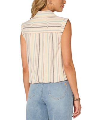 Women's Striped Cap-Sleeve Shirt