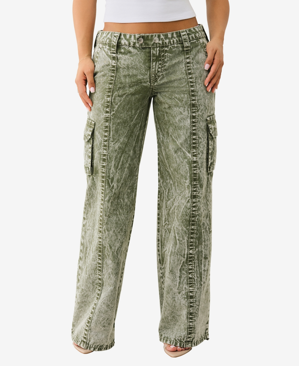 Women's Nathalie Relaxed Big T Cargo Jeans - Kalamata
