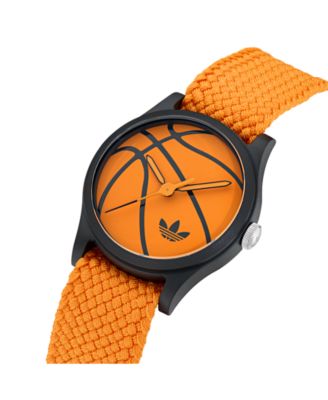 Unisex Analog Orange Nylon Watch, 39mm