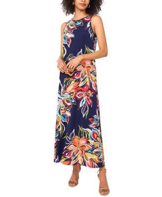 Vince Camuto - Women's Printed Keyhole Sleeveless Maxi Dress