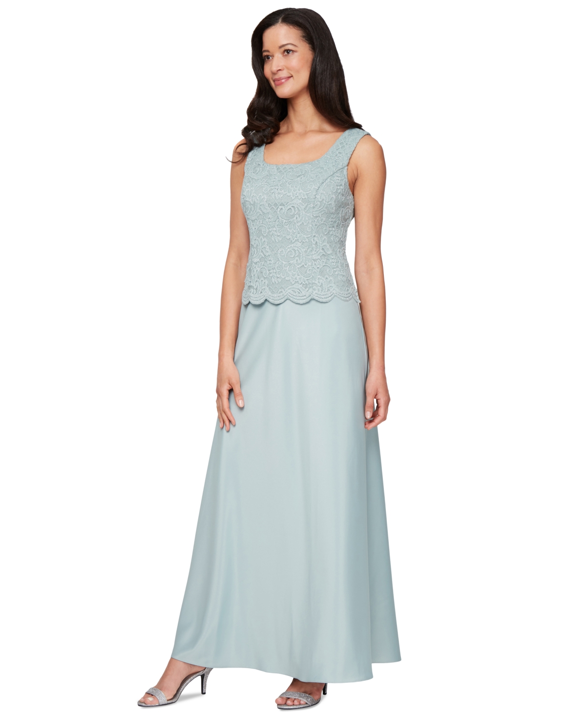 Alex Evenings Lace Jacket & Lace-top Gown