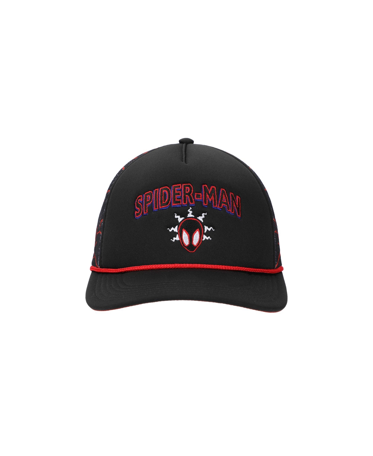 Men's Spider-Man Into The Spider-Verse Miles Morales Spidey Sense Adult Black Trucker Hat - Black