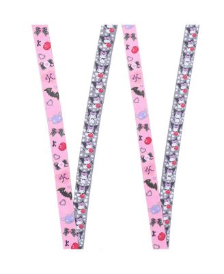 Cherries & Cookies 22-Inch Lanyard With Kuromi Charm and Clear ID Sleeve
