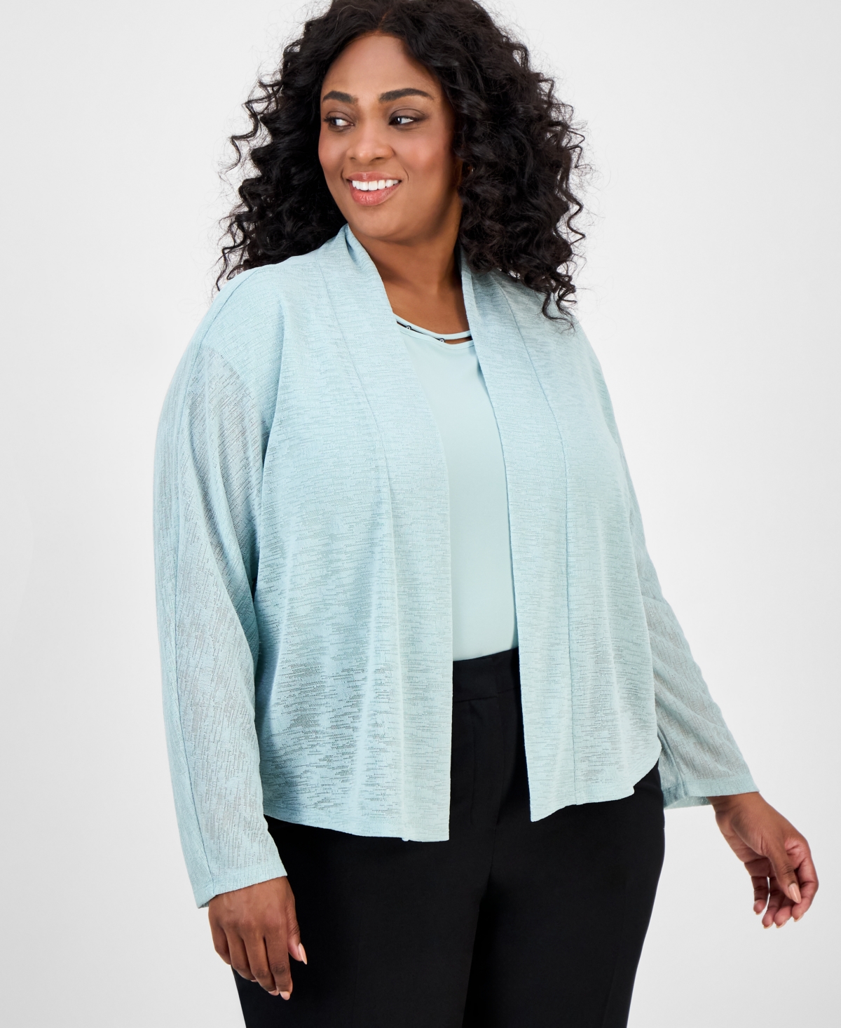 Plus Size Onion-Skin Jacket - Tearose