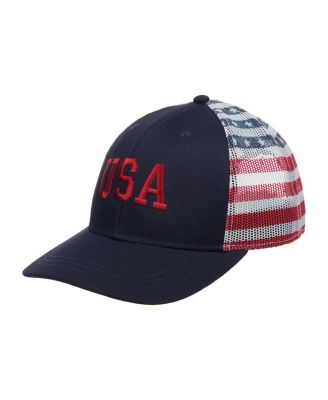 Men's 4th of July American Flag USA Blue Trucker Hat