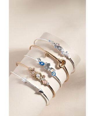 Evil Eye Inline Bangle Bracelet