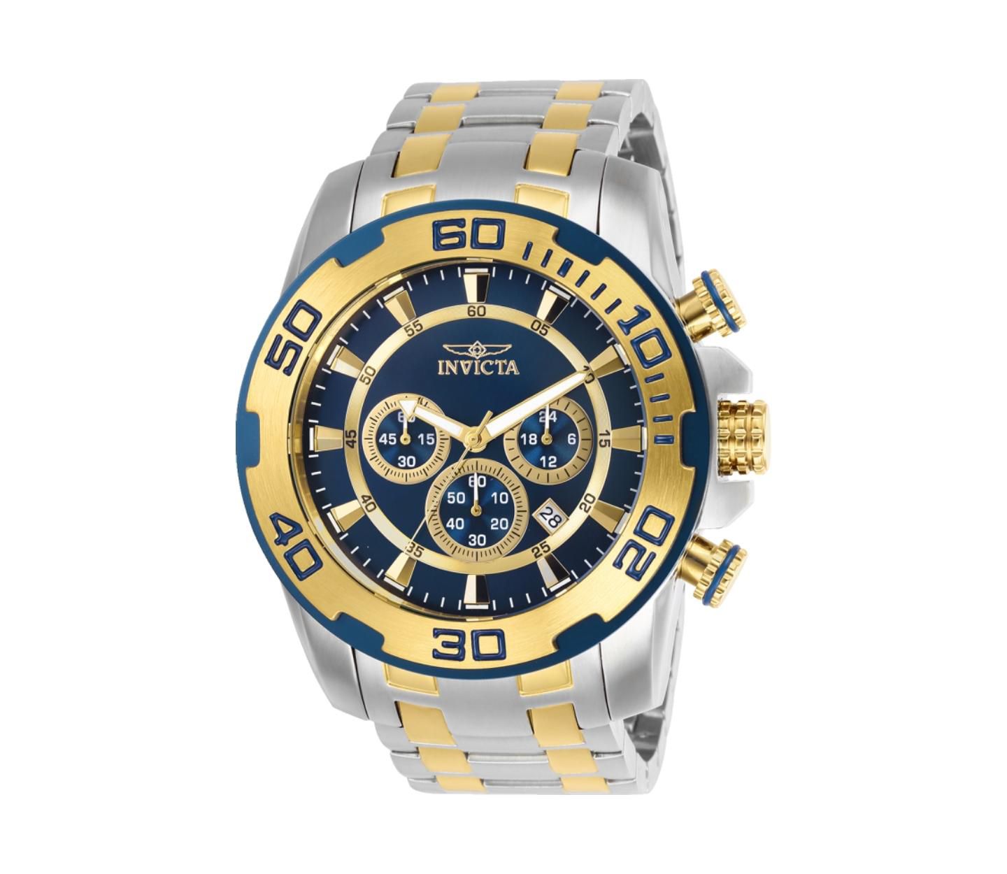 Мужские часы Invicta 26296 Pro Diver Quartz Chronograph Blue Dial, цвет: Золотой — фото 1