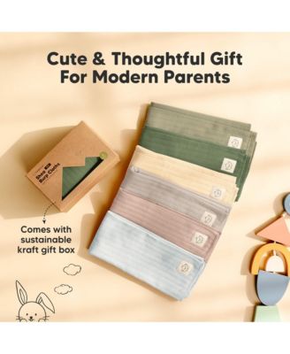 6pk Shea Baby Burp Cloths, Cotton Burping Cloths for Babies, Boys, Girls, Soft & Absorbent Spit Up Rag