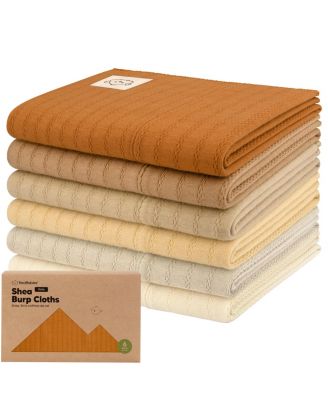 KeaBabies 6pk Shea Baby Burp Cloths Cotton Burping Cloths for Babies Boys Girls Soft Absorbent Spit Up Rag - Terracotta 22$