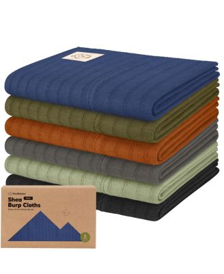 KeaBabies 6pk Shea Baby Burp Cloths Cotton Burping Cloths for Babies Boys Girls Soft Absorbent Spit Up Rag - Basic 22$