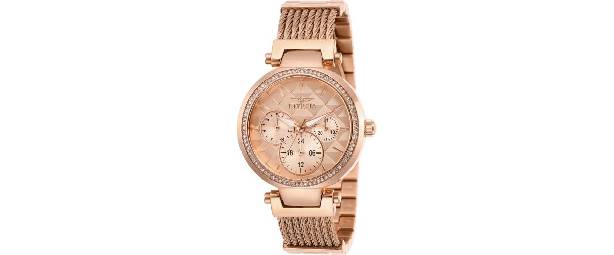 Women's 28920 Angel Quartz Chronograph Rose Gold Dial Watch - Gold