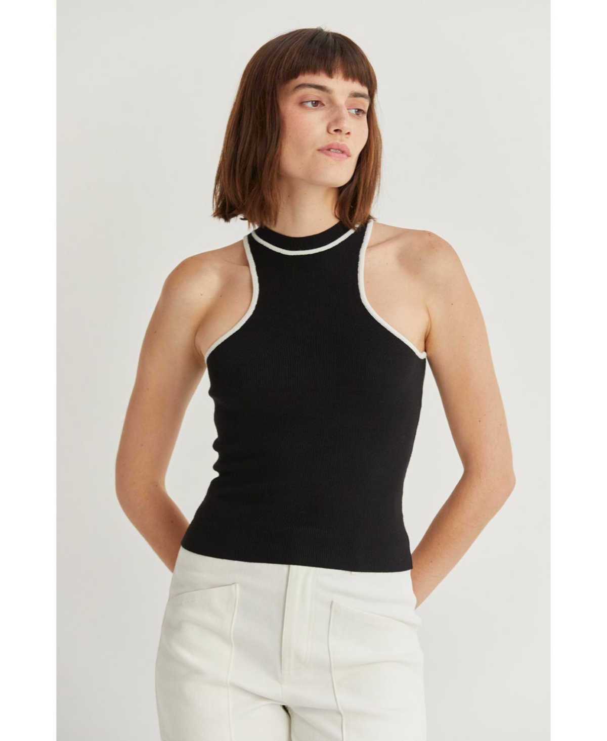 Women's Tara Racer Knit Tank - Black