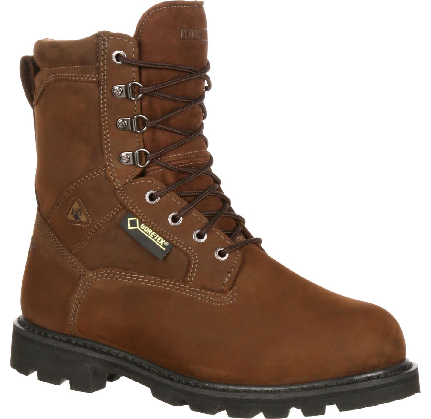 Мужские ботинки ROCKY Ranger Steel Toe GORE-TEX Waterproof 600G Insulated Work Boot, цвет: Коричневый — фото 1