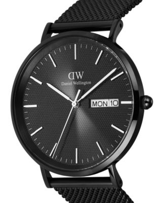 Men's Analog Black Stainless-Steel Watch, 40mm