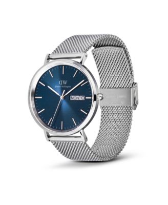 Men's Analog Silver Tone Stainless-Steel Watch, 40mm