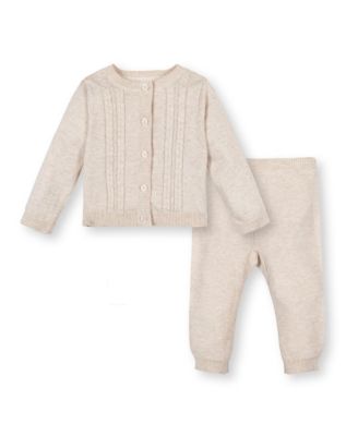 Baby 5 Piece Organic Sweater Cable Cardigan, Legging, Hat, & Bootie Boxed Gift Set